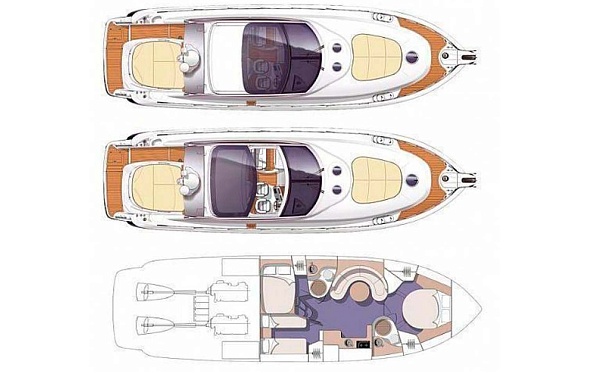 Аренда моторной яхты Cranchi 50 Canopus в Мармарисе - Турция - план палубы